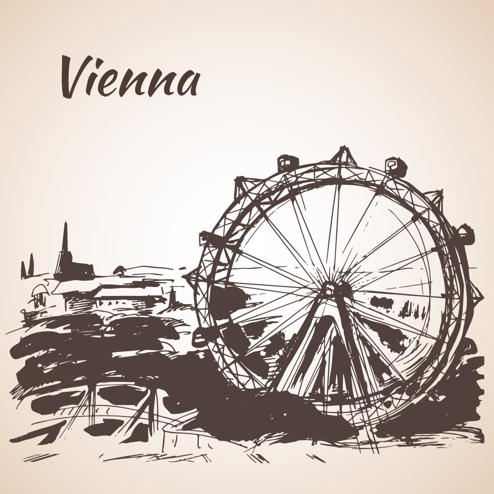 Hand drawn Vienna amusement park